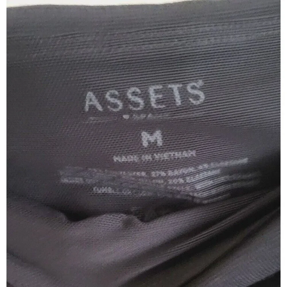 Assets by Spanx Women Size Medium Black Pants Leggings Pleated